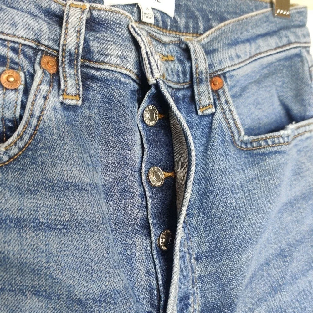 Re/Done Jeans 70 Ultra High Rise Distressed Denim Vintage‎
